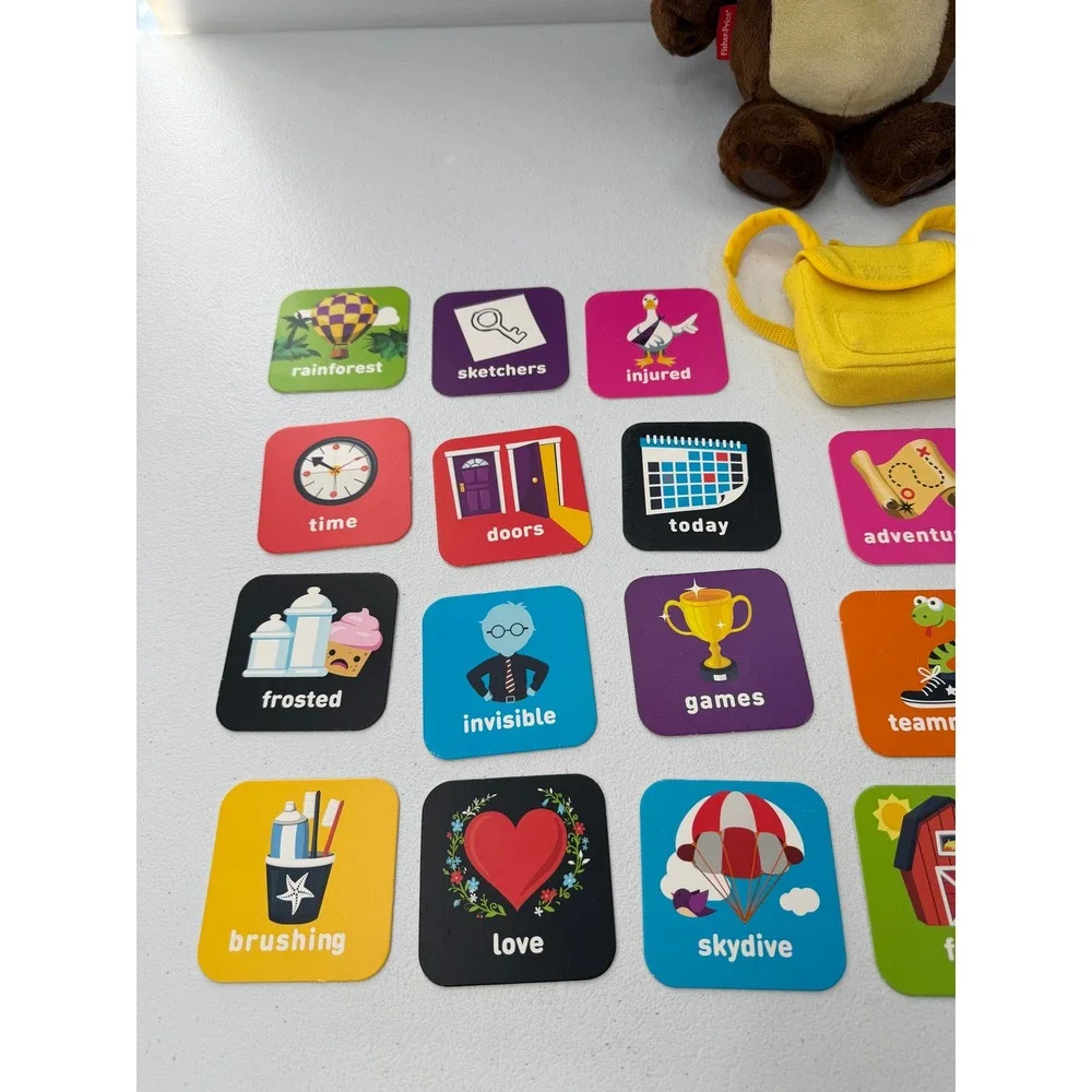Fisher-Price Smart Toy Monkey Interactive Plush Brown DNV32 24 Cards Backpack